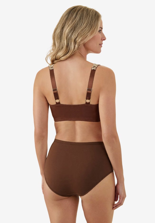 Embroidered Front-Close Underwire Bra image number 1