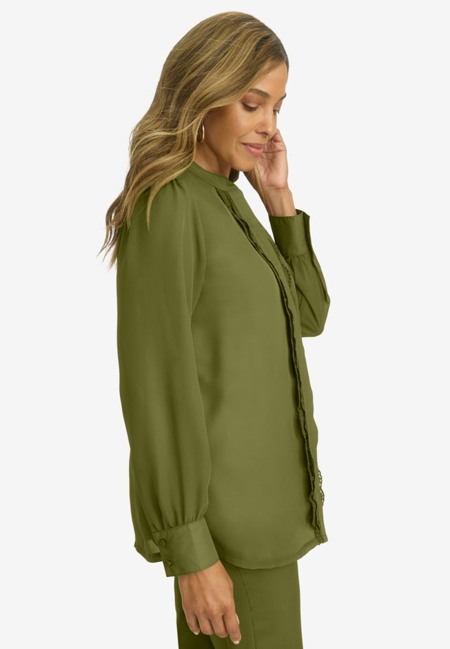Eyelet Trim Blouse image number 2