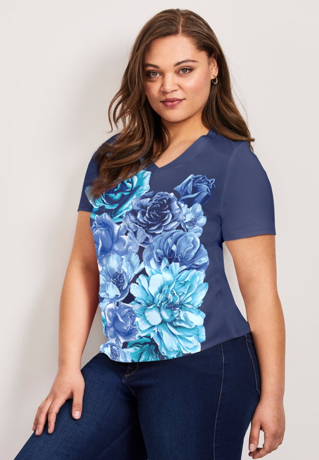 V-Neck Short Sleeve Graphic Tee image number 2