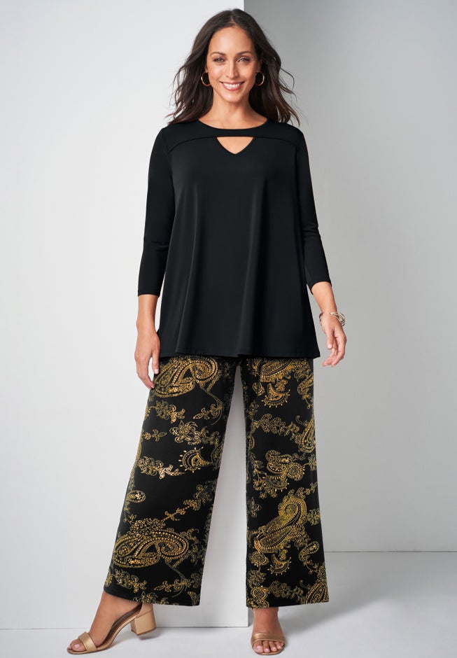 Stretch Knit Wide Leg Pant image number 1