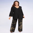 Stretch Knit Wide Leg Pant image number null