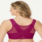 Front-Close Embroidered Wireless Posture Bra image number null