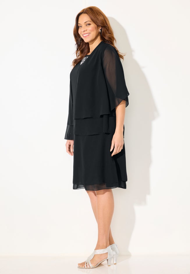 Georgette Double Layer Jacket Dress image number 2