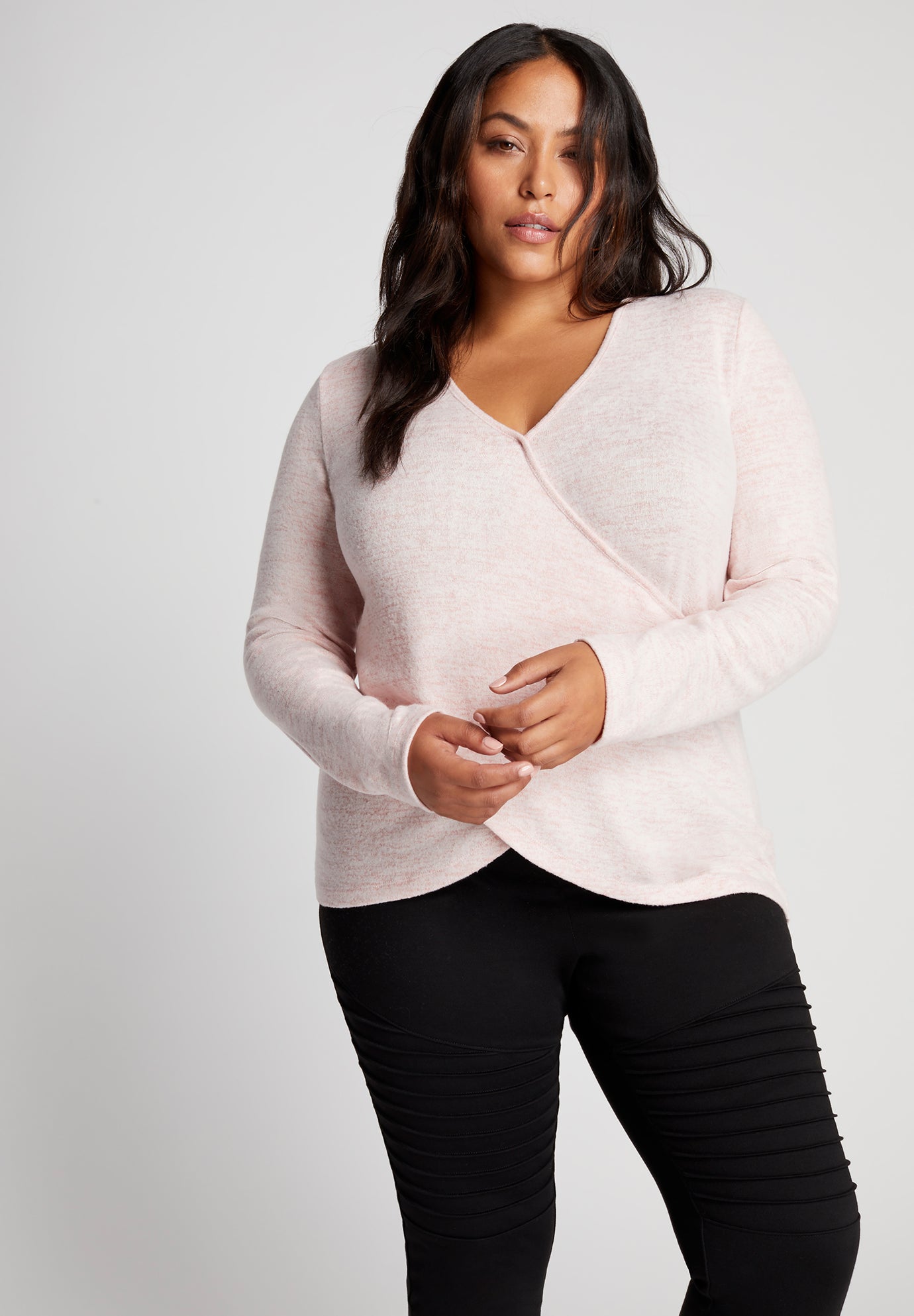 Cross-Front SuperSoft Knit Top. image number 0