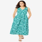 Sleeveless Button Front Dress image number null