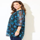 Y-Neck Half Placket Blouse image number null