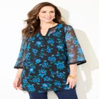 Y-Neck Half Placket Blouse image number null