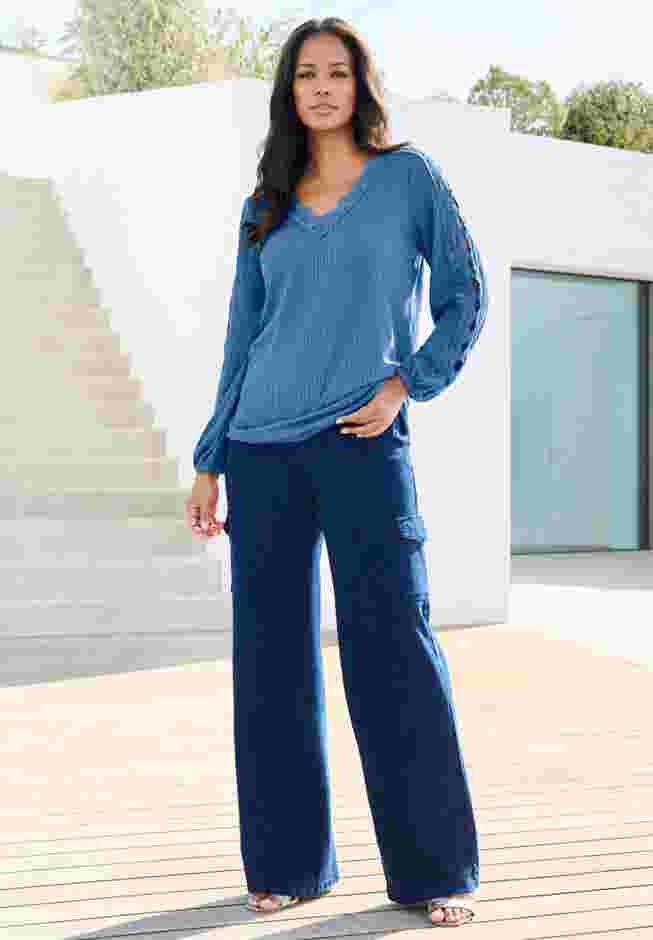 Lace Trim and Appliquéd Tee image number 1