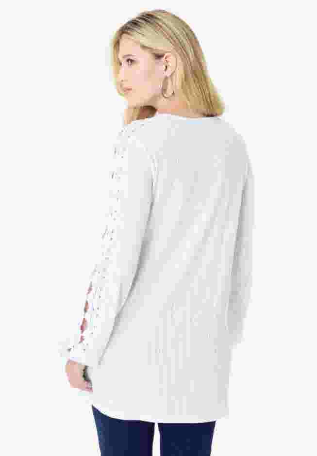 Lace Trim and Appliquéd Tee image number 1
