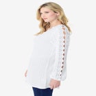 Lace Trim and Appliqu&eacute;d Tee image number null