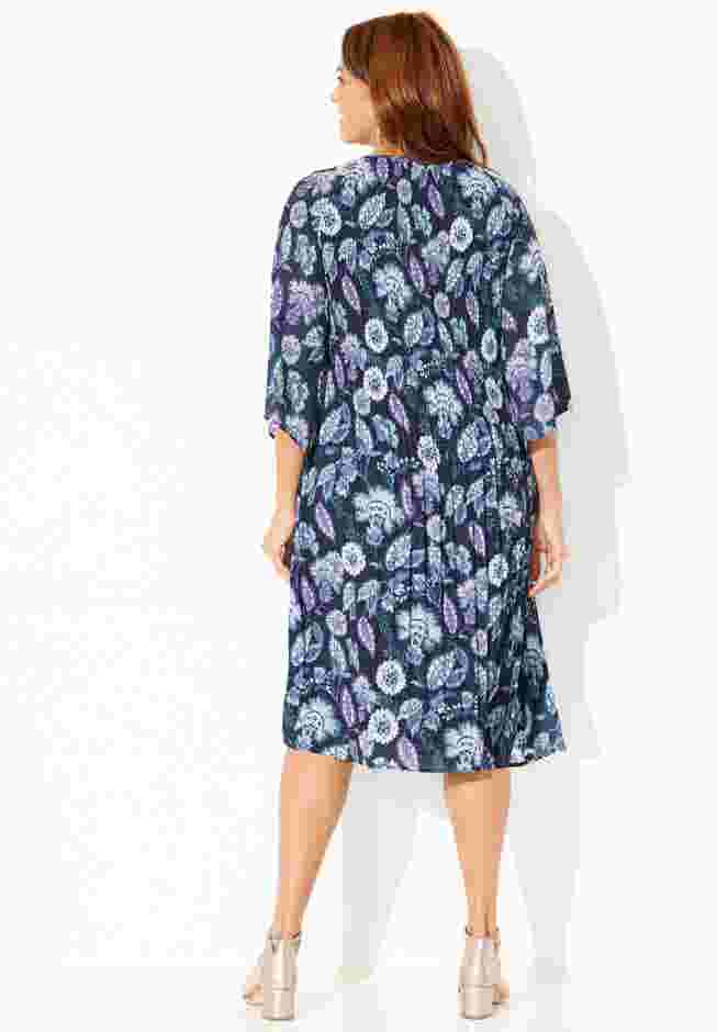 Bejeweled Pleated Shirtdress image number 1