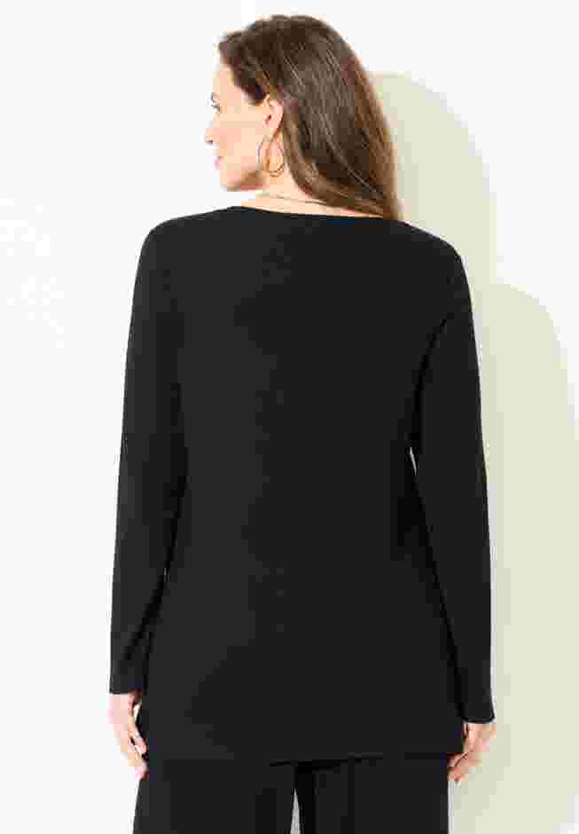 AnyWear Hacci Rib V-Neck Top image number 1