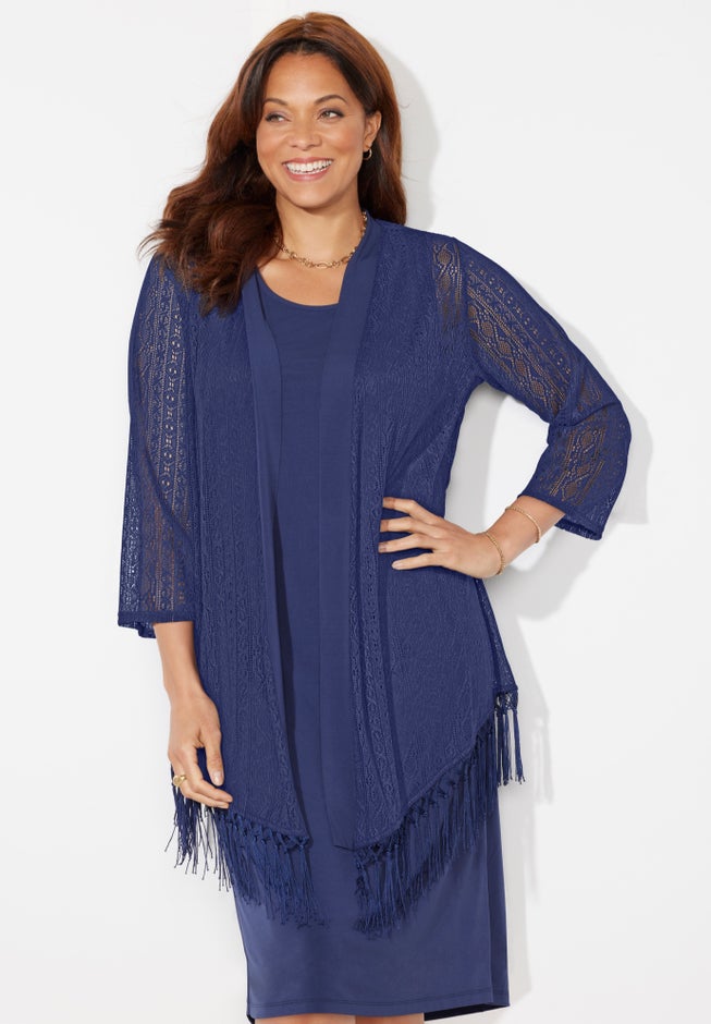 Crochet Fringe Jacket and Dress image number 3