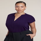 Short-Sleeve Notch Collar Blouse image number 0