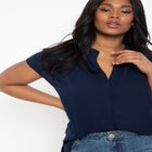 Notch Collar Blouse image number null