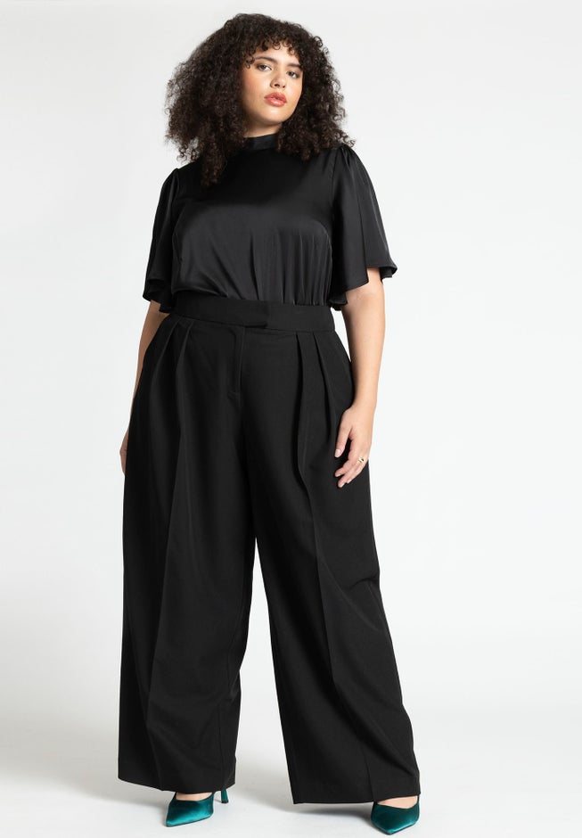 Flutter Sleeve Satin Blouse image number 2