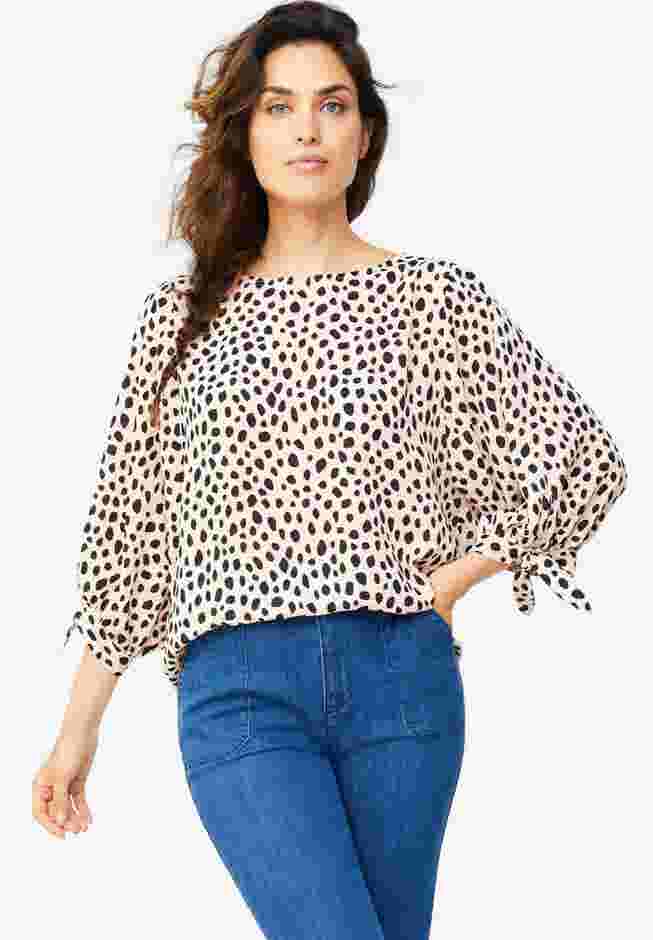 3/4 Tie-Sleeve Blouse image number 0