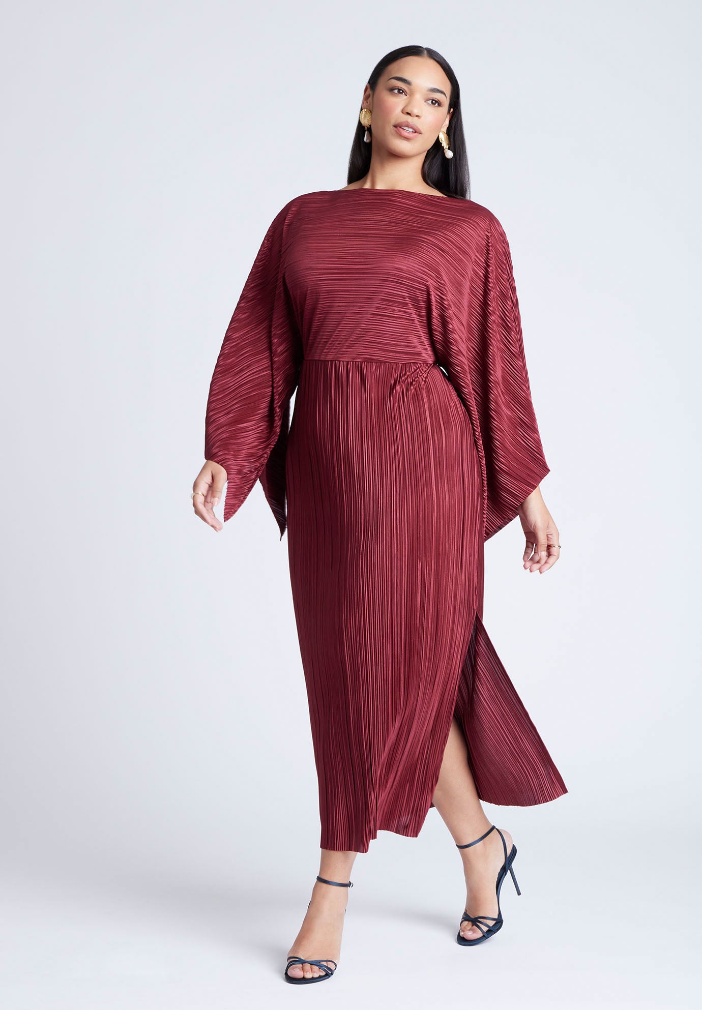 Cape Effect Plisse Dress image number 0