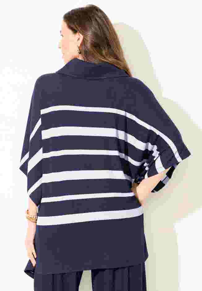 AnyWear Brushed Hacci Ribbed Poncho image number 1