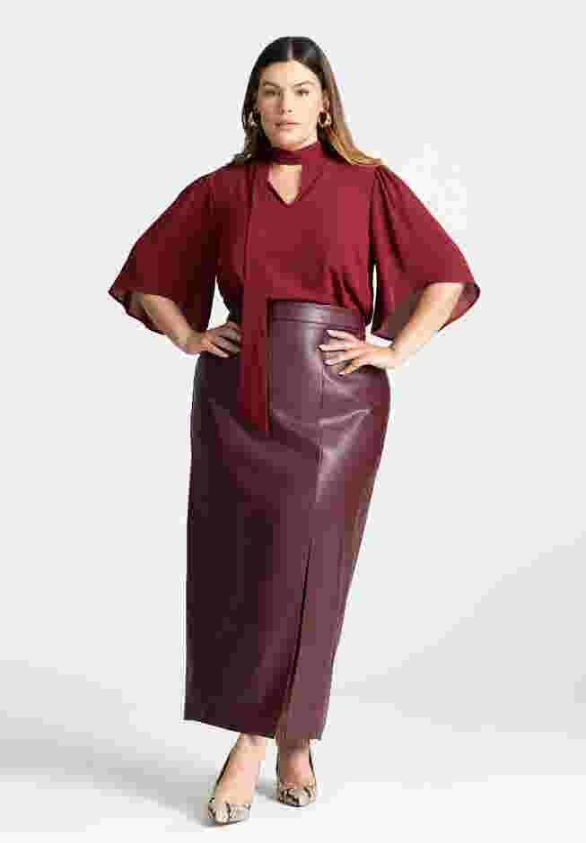 Bow Blouse with Flutter Sleeve image number 3