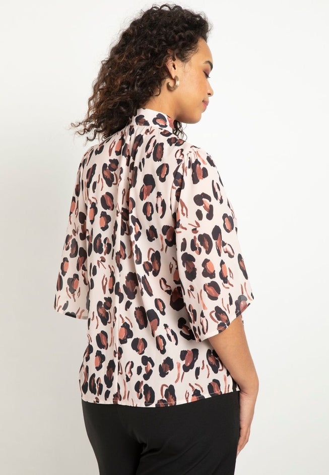 Bow Blouse With Flutter Sleeve image number 1