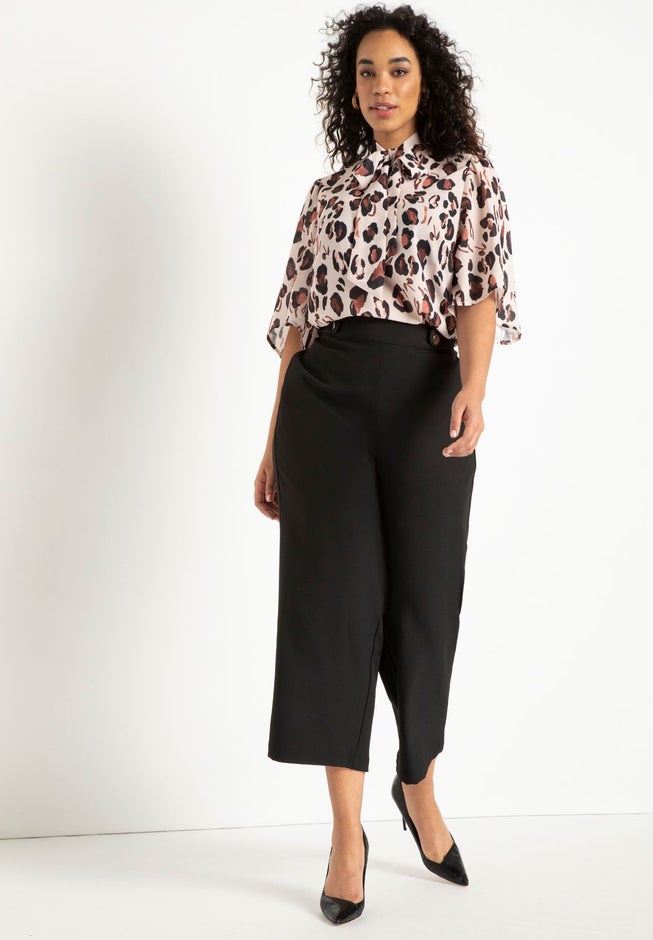 Bow Blouse With Flutter Sleeve image number 2