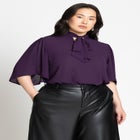 Bow Blouse With Flutter Sleeve image number null