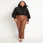 Draped Neck Satin Blouse image number null