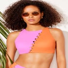 High Neck Color Block Bikini Top image number null