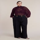 Draped Sleeve Chiffon Top image number 2