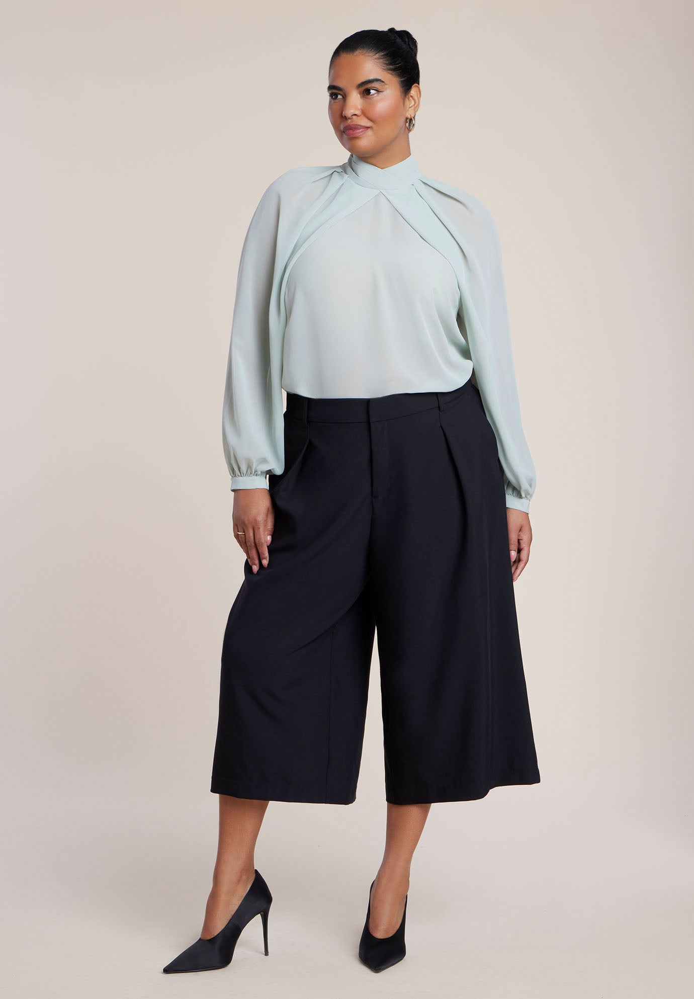 Draped Sleeve Chiffon Top image number 2