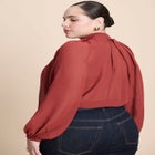 Draped Sleeve Chiffon Top image number null