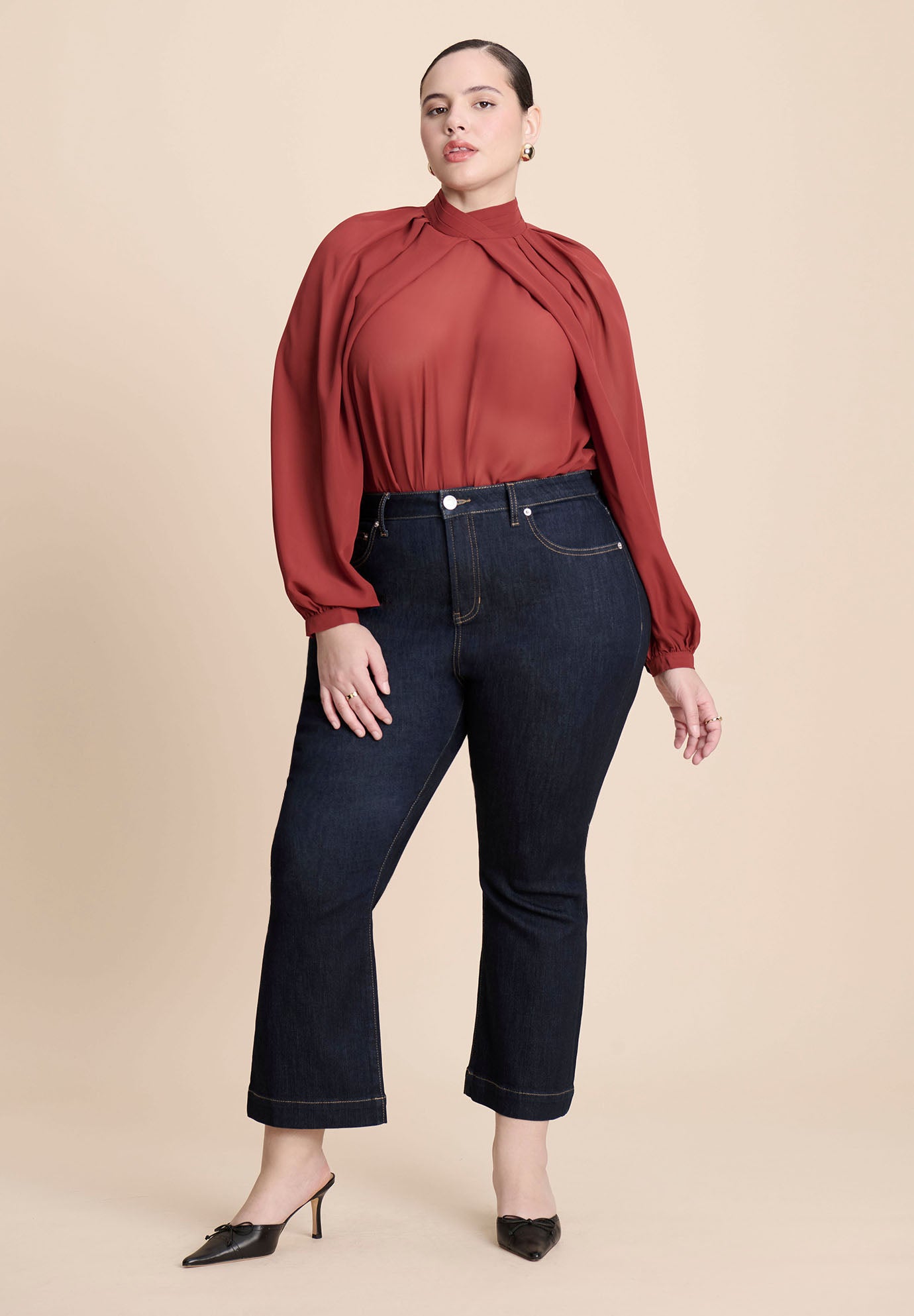 Draped Sleeve Chiffon Top image number 5