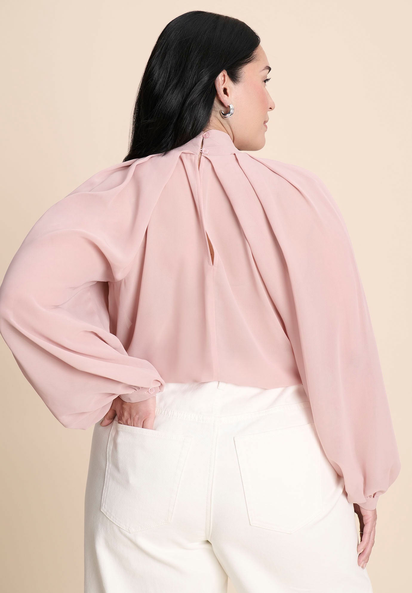 Draped Sleeve Chiffon Top image number 3