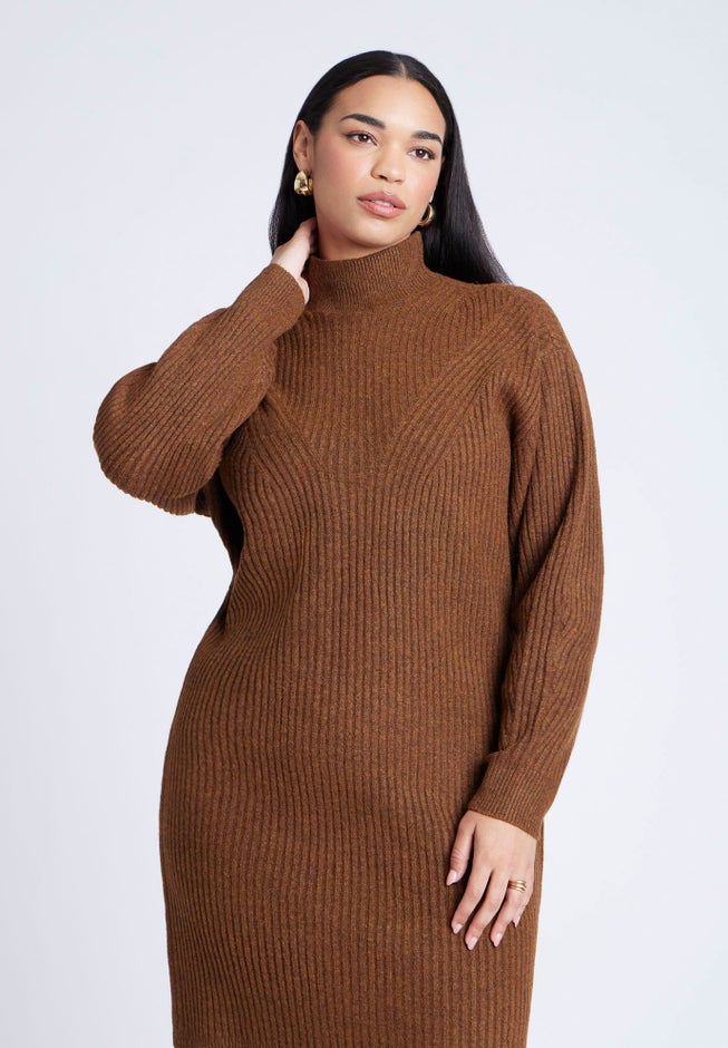 Turtleneck Mini Sweater Dress image number 2