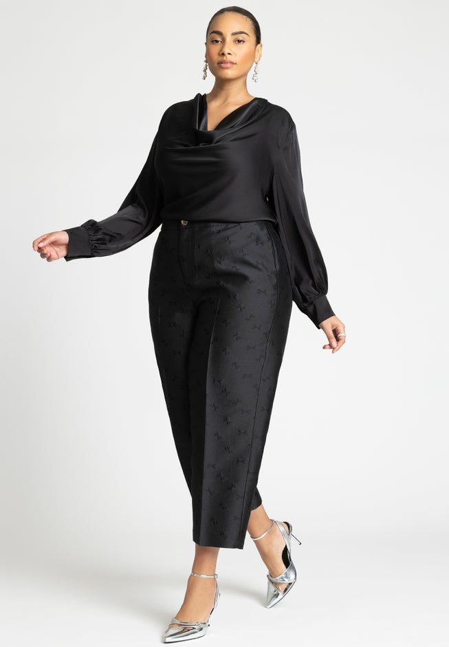 Draped Satin Cowl Neck Blouse image number 2