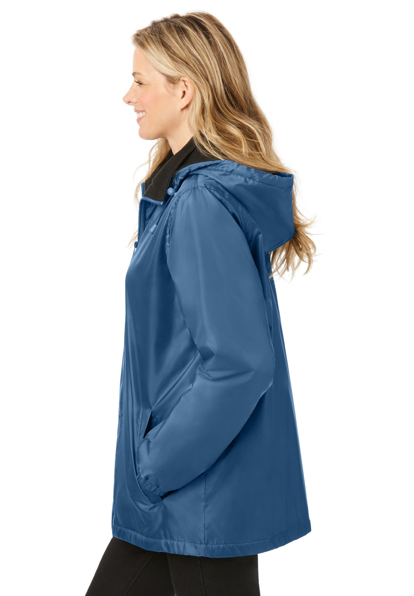 Storm Fleece-Lined Raincoat with Zip-Off Hood image number 2