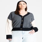 Colorblocked Boxy Cardigan image number null