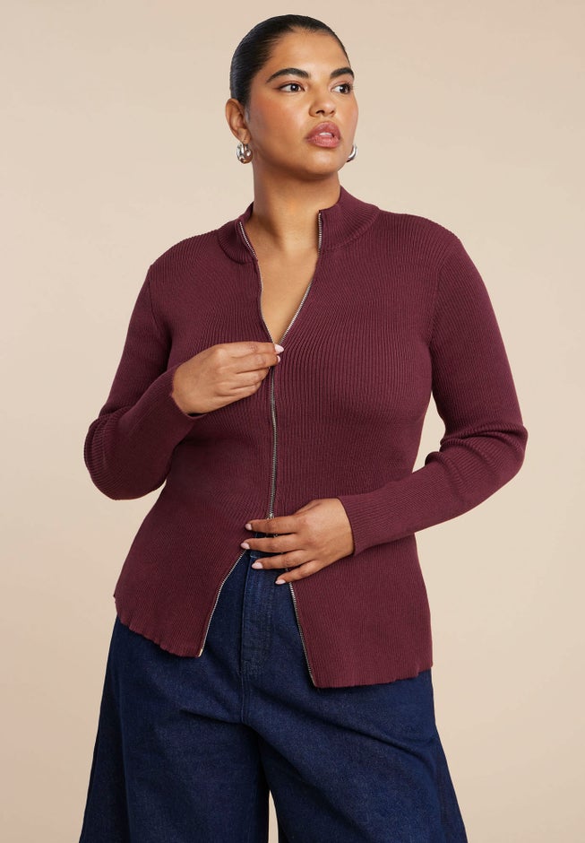 Two Way Zipper Sweater image number 2