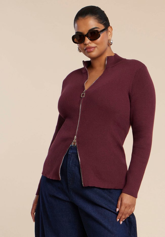 Two Way Zipper Sweater image number 4