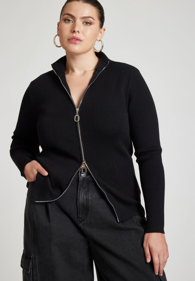 Two Way Zipper Sweater image number null