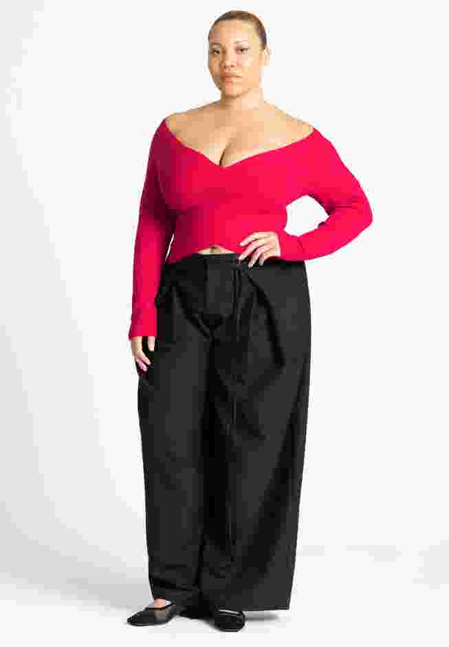 Wrap Front Cropped Sweater image number 2
