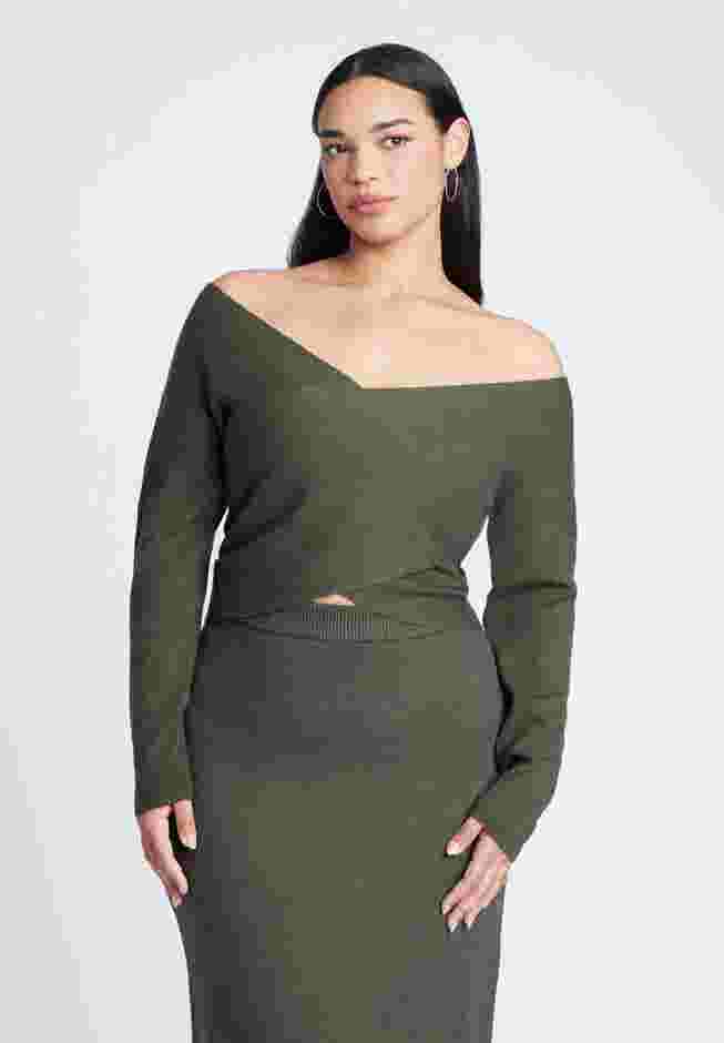 Wrap Front Cropped Sweater image number 0