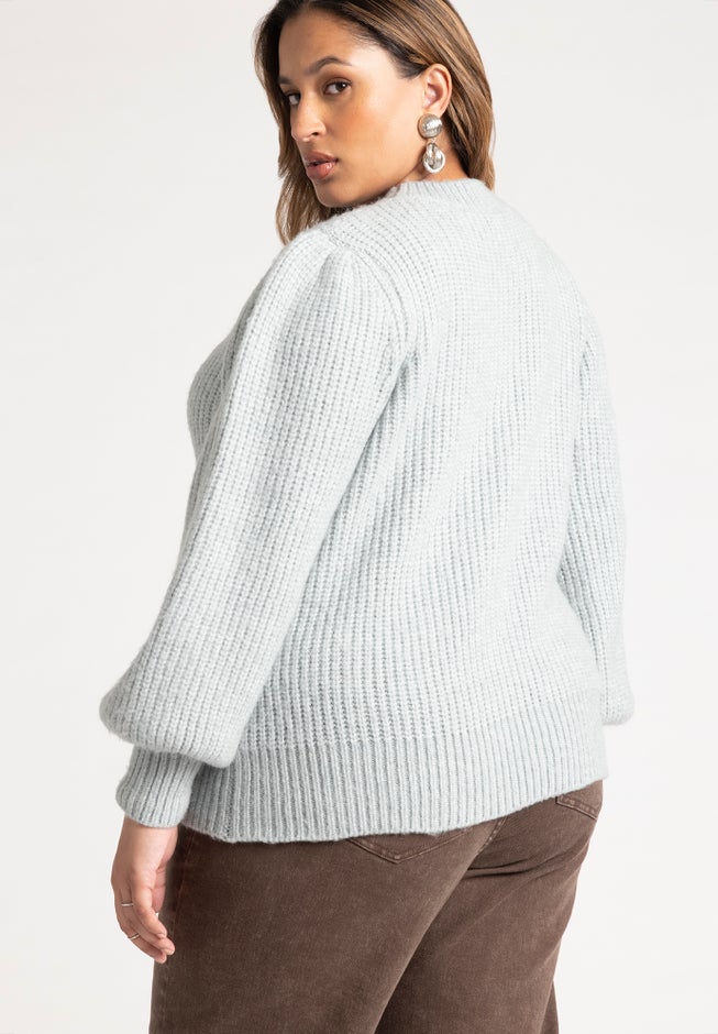 Puff Sleeve Chunky Sweater image number 1