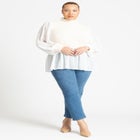 Twofer Sweater With Chiffon image number null
