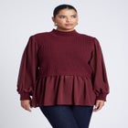 Twofer Sweater With Chiffon image number null