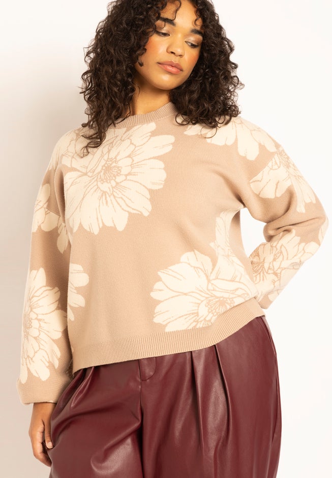 Intarsia Crew Neck Sweater image number 1