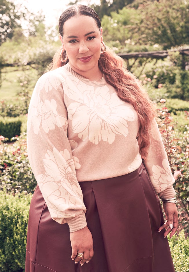 Intarsia Crew Neck Sweater image number 0