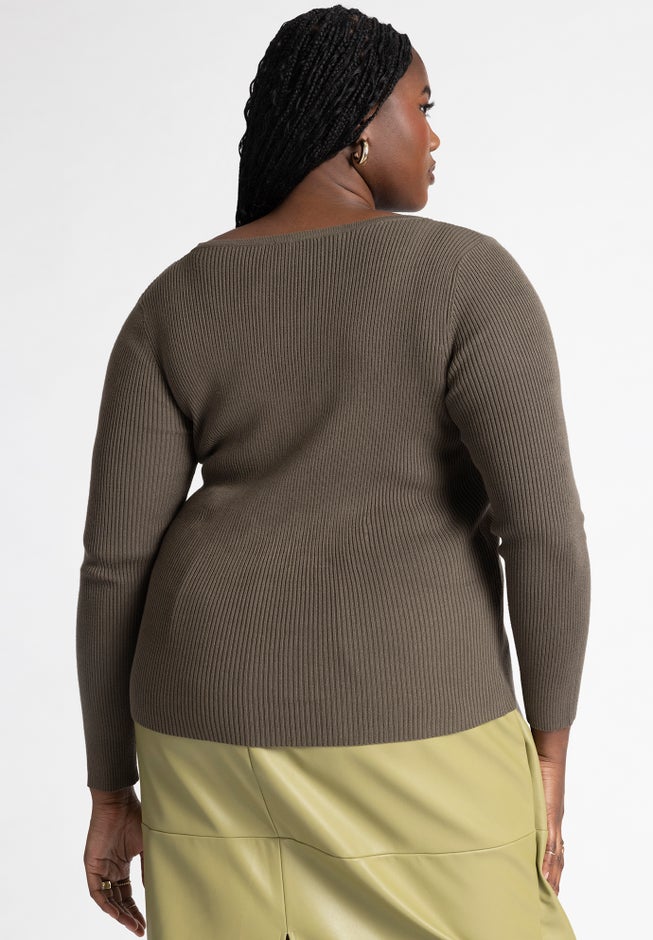 Scoop Neck Knitted Long Sleeve image number 1