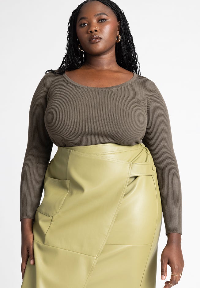 Scoop Neck Knitted Long Sleeve image number 2